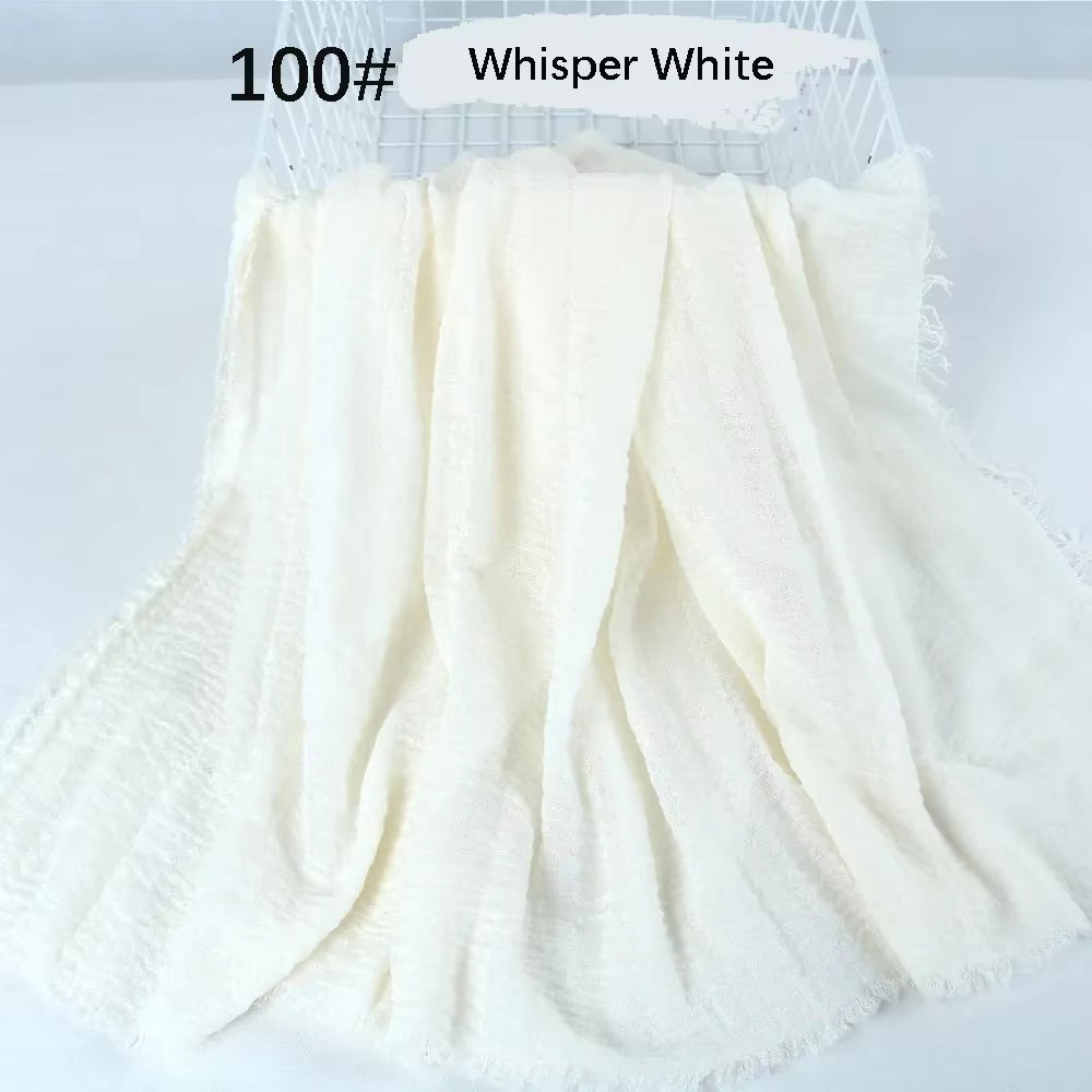 Muslim Women Crinkle Hijab Soft Cotton Scarf Hijabs Head Femme Musulman Turban Shawls Wraps Islamic Headscarf 180X90CM