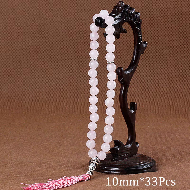 10Mm Green Malachite Stone Bracelets Tassel Pendant 33 Prayer Beads Islamic Muslim Tasbih Allah Mohammed Rosary for Women Men