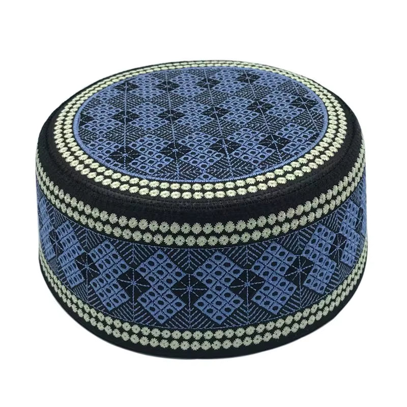 2020 New Muslim Men Prayer Hats Cotton Embroidery Leisure Saudi Arabia Islamic Hat Men Headscarf Clothing Topkippot Turban