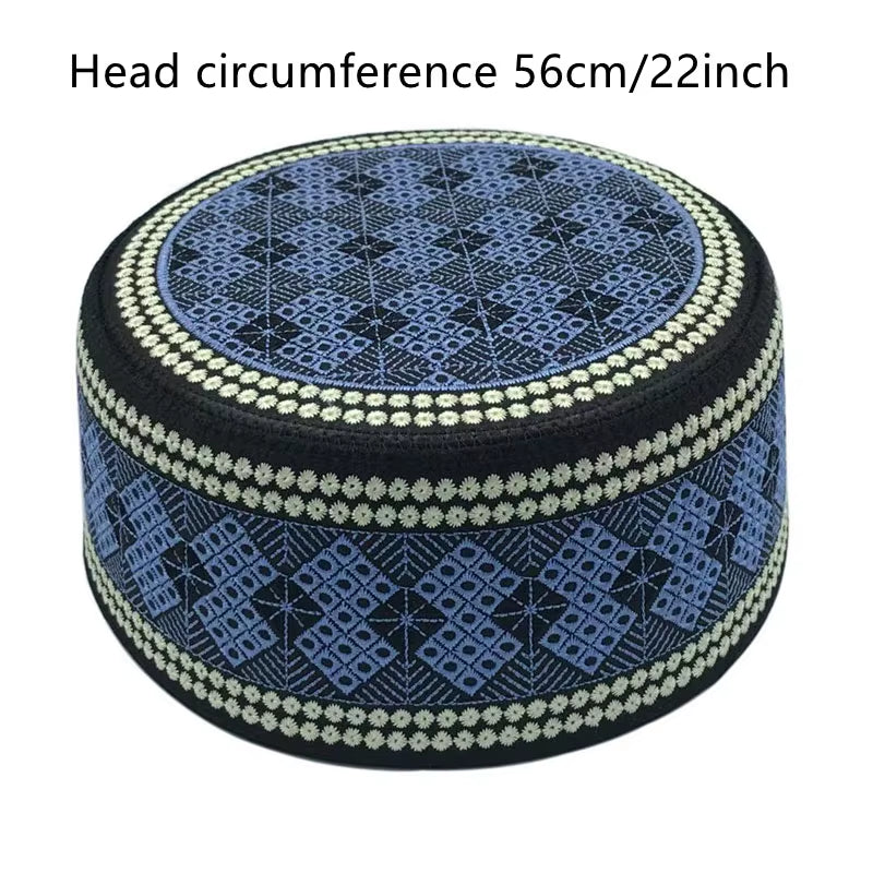 2020 New Muslim Men Prayer Hats Cotton Embroidery Leisure Saudi Arabia Islamic Hat Men Headscarf Clothing Topkippot Turban
