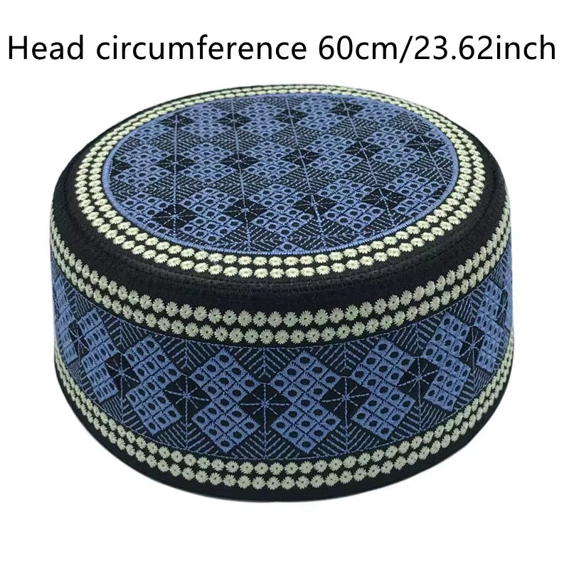 2020 New Muslim Men Prayer Hats Cotton Embroidery Leisure Saudi Arabia Islamic Hat Men Headscarf Clothing Topkippot Turban