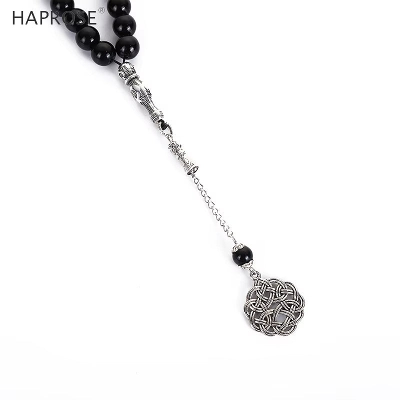 Man'S Black Agates Tasbih New Style Black Stone Muslim Prayer Beads 33 66 99 Misbaha Beads Rosary Islamic Tasbeeh Gift