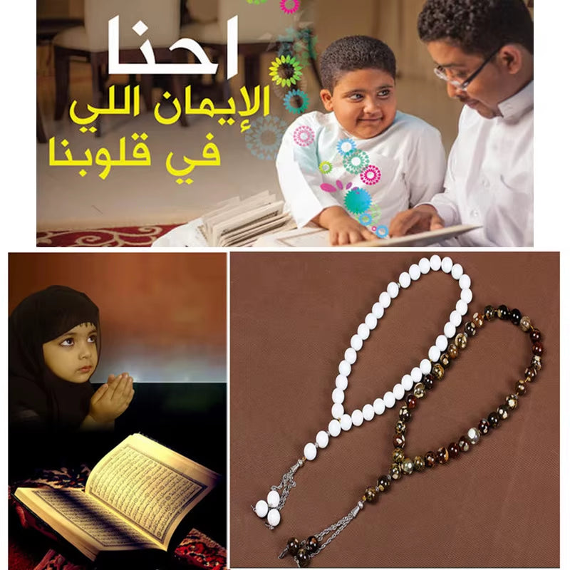 10Mm Green Malachite Stone Bracelets Tassel Pendant 33 Prayer Beads Islamic Muslim Tasbih Allah Mohammed Rosary for Women Men