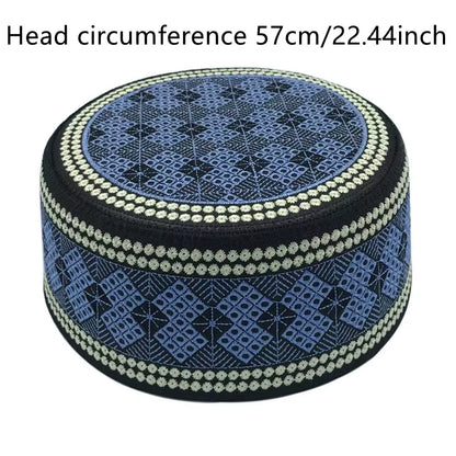 2020 New Muslim Men Prayer Hats Cotton Embroidery Leisure Saudi Arabia Islamic Hat Men Headscarf Clothing Topkippot Turban