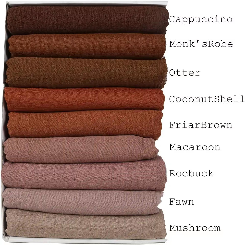 Muslim Women Crinkle Hijab Soft Cotton Scarf Hijabs Head Femme Musulman Turban Shawls Wraps Islamic Headscarf 180X90CM