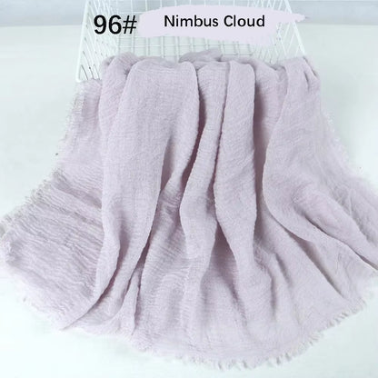 Muslim Women Crinkle Hijab Soft Cotton Scarf Hijabs Head Femme Musulman Turban Shawls Wraps Islamic Headscarf 180X90CM