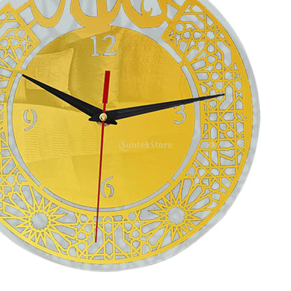 Islamic Quartz Silent Wall Clock Pendulum Muslim Nursery Ramadan Decoration Ramadan Clock Moving Clocks Atomic Flex Tail Eyes