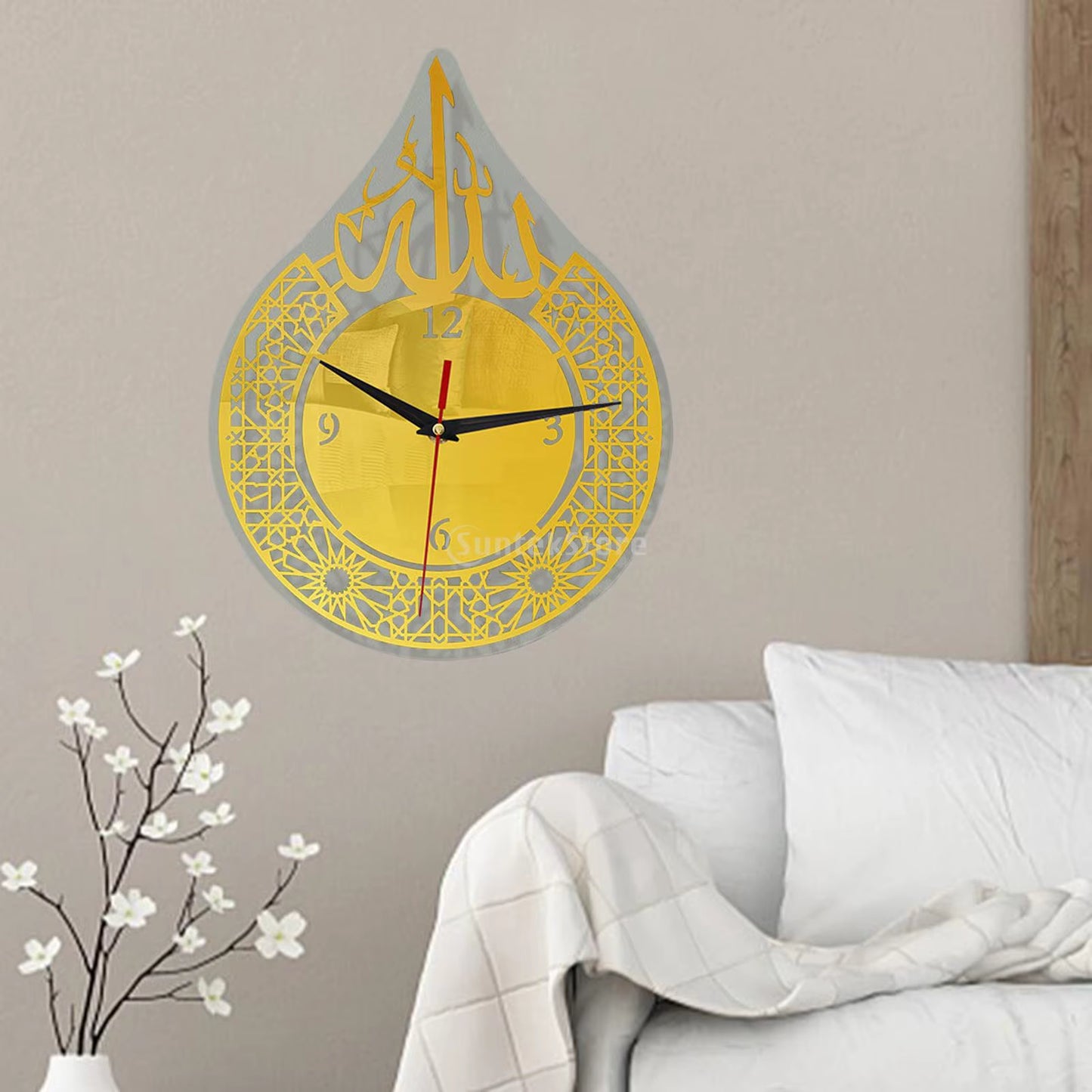 Islamic Quartz Silent Wall Clock Pendulum Muslim Nursery Ramadan Decoration Ramadan Clock Moving Clocks Atomic Flex Tail Eyes