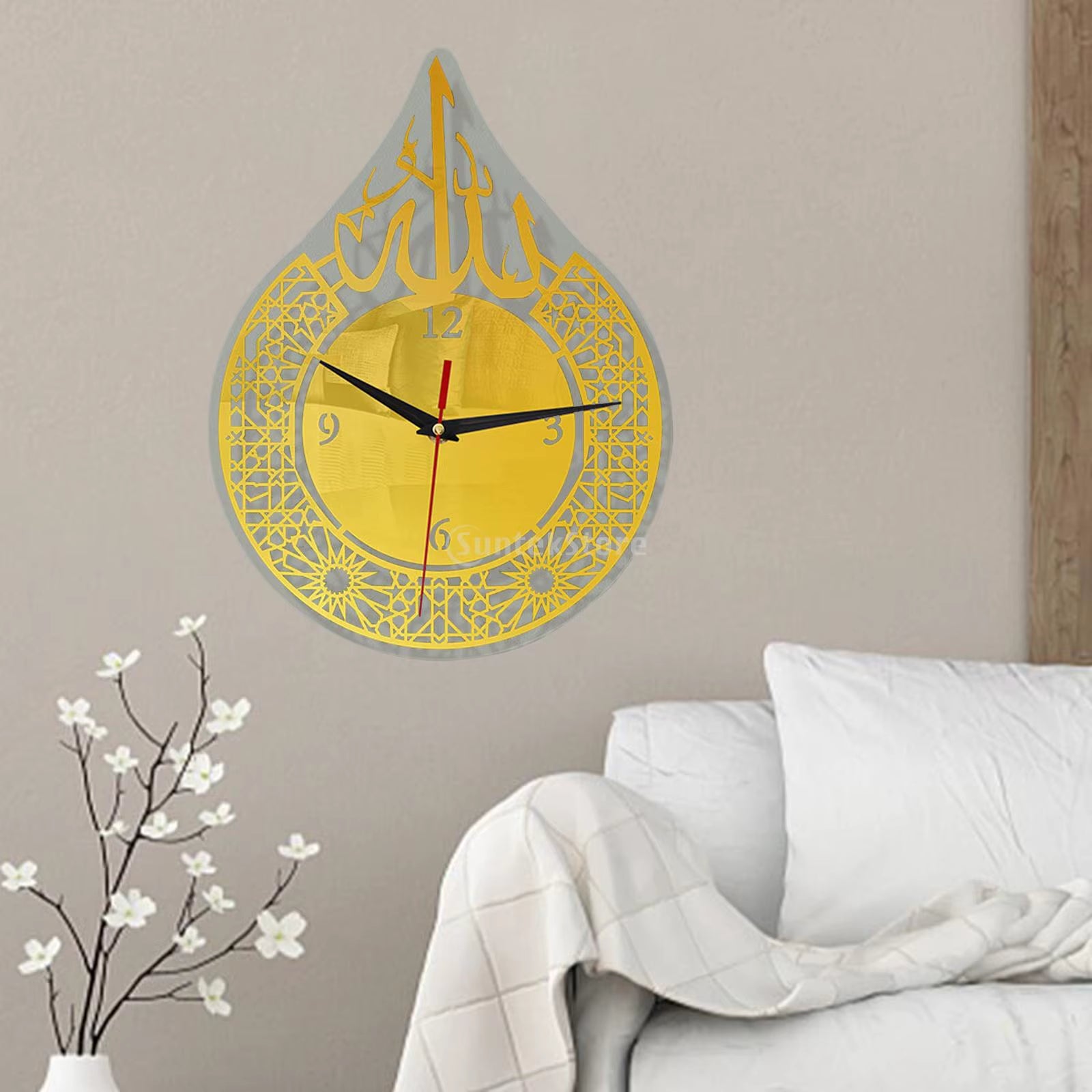 Islamic Quartz Silent Wall Clock Pendulum Muslim Nursery Ramadan Decoration Ramadan Clock Moving Clocks Atomic Flex Tail Eyes