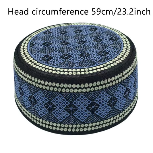 2020 New Muslim Men Prayer Hats Cotton Embroidery Leisure Saudi Arabia Islamic Hat Men Headscarf Clothing Topkippot Turban