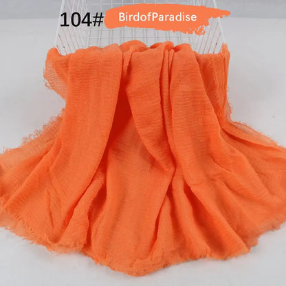 Muslim Women Crinkle Hijab Soft Cotton Scarf Hijabs Head Femme Musulman Turban Shawls Wraps Islamic Headscarf 180X90CM